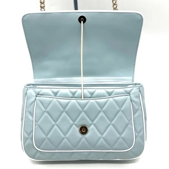 Kate Spade Colorblock Carey Quilted Leather Flap Shoulder Bag Wild Sage - Picture 9 of 11